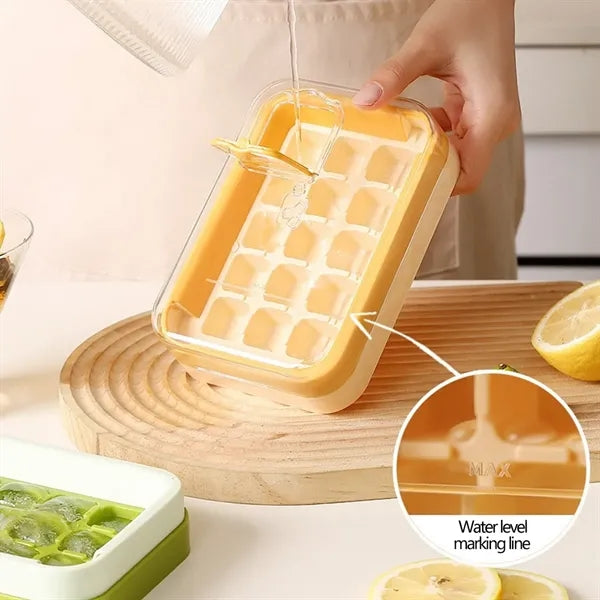15-Cube BPA-Free Stackable Press-Release Square Ice Tray