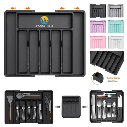 Adjustable 8-Section Expandable Kitchen Drawer Organizer