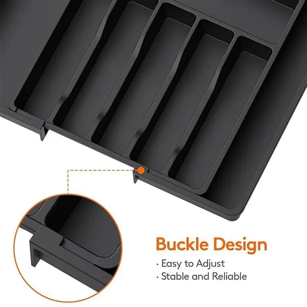 Adjustable 8-Section Expandable Kitchen Drawer Organizer