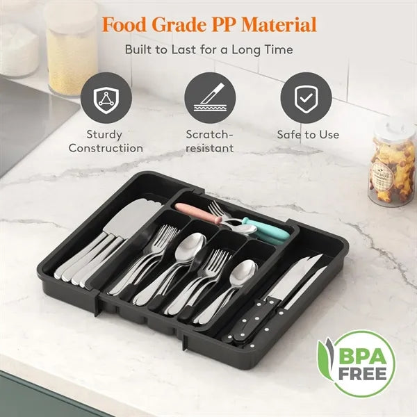 Adjustable 8-Section Expandable Kitchen Drawer Organizer