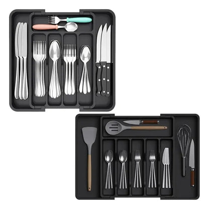 Adjustable 8-Section Expandable Kitchen Drawer Organizer