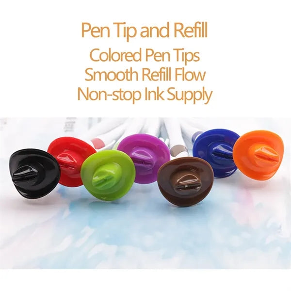 Fine Tip Fun Character Smooth Ink Cowboy Hat Smiley Pens