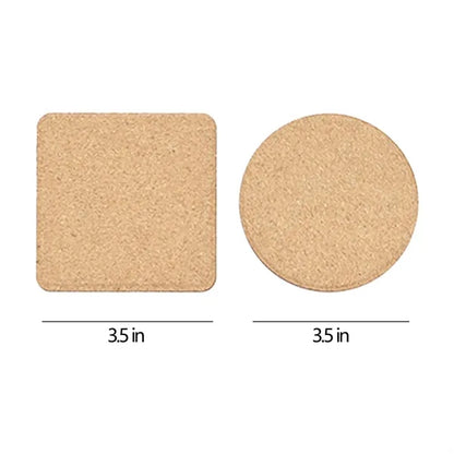 Heat-Resistant Eco-Friendly Round Natural Cork Coasters