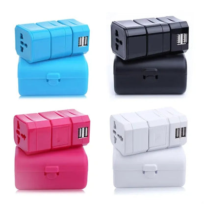 Universal Travel Adapter with Dual USB Charging Ports