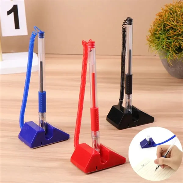 Countertop Pen with Coil and Weighted Base
