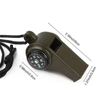 Emergency Whistle with Integrated Compass & Lanyard