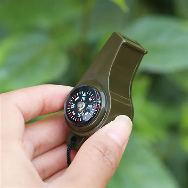 Emergency Whistle with Integrated Compass & Lanyard