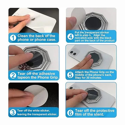 Foldable 360 Rotation Magnetic Phone Ring Holder Car Mount