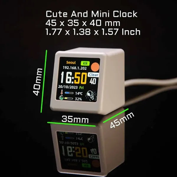 Portable Desktop Gadget Smart Weather Monitoring WiFi Clock