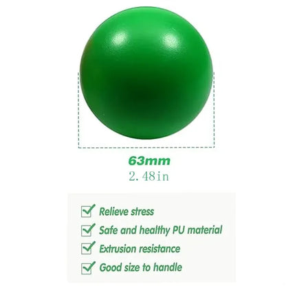 63mm Smooth Colorful PU Sponge Relief Stress Venting Balls