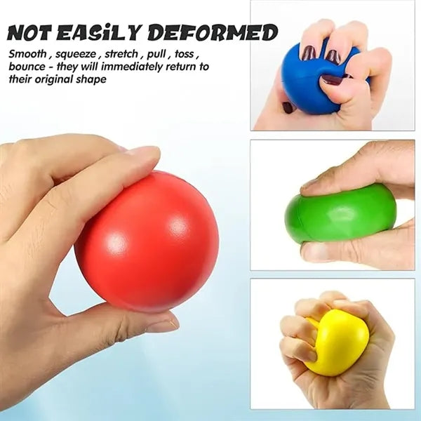 63mm Smooth Colorful PU Sponge Relief Stress Venting Balls