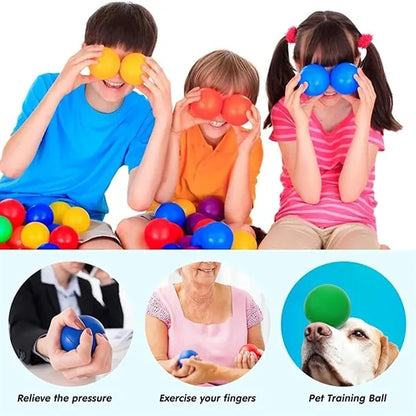 63mm Smooth Colorful PU Sponge Relief Stress Venting Balls