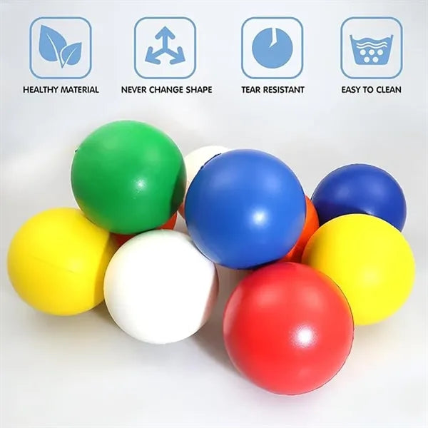 63mm Smooth Colorful PU Sponge Relief Stress Venting Balls