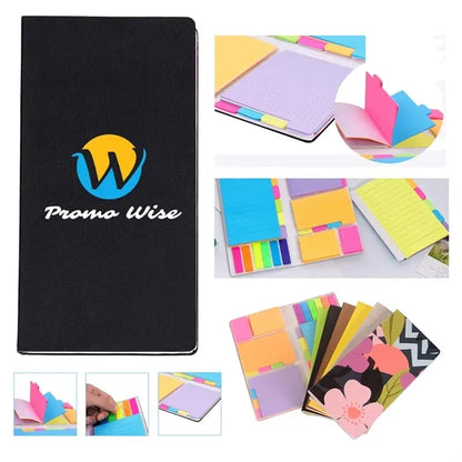 PU Leather Case Colorful Sticky Notes Set with Pen Holder