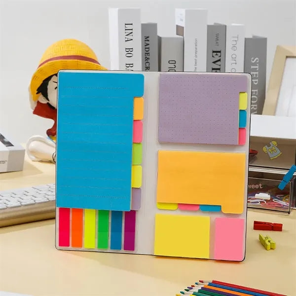 PU Leather Case Colorful Sticky Notes Set with Pen Holder