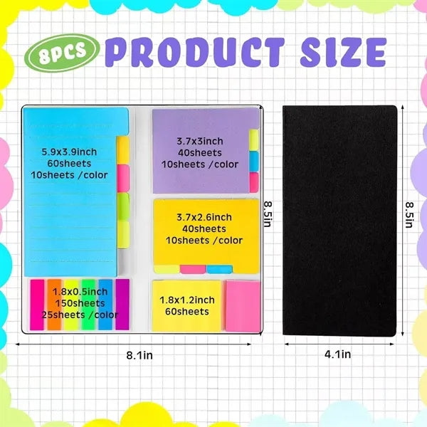 PU Leather Case Colorful Sticky Notes Set with Pen Holder