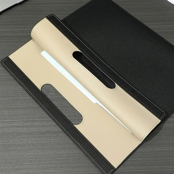 Spacious Portable PU Leather Document Holder with Handle