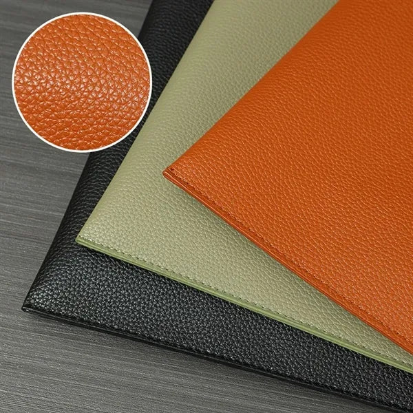 Spacious Portable PU Leather Document Holder with Handle