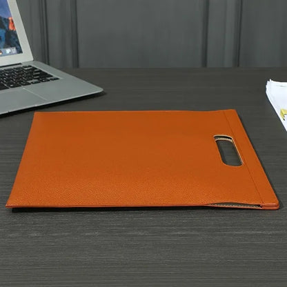 Spacious Portable PU Leather Document Holder with Handle
