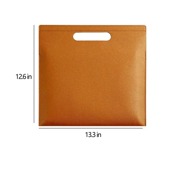Spacious Portable PU Leather Document Holder with Handle