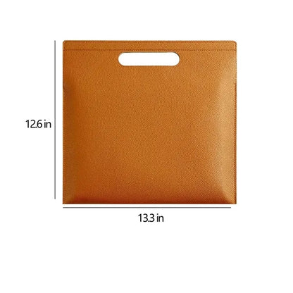 Spacious Portable PU Leather Document Holder with Handle
