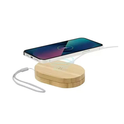 Bamboo Wireless Charger Set with Multi-Cable Organizer