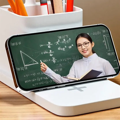 Flexible Neck Wireless Charging Desk Lamp with Pen Holder