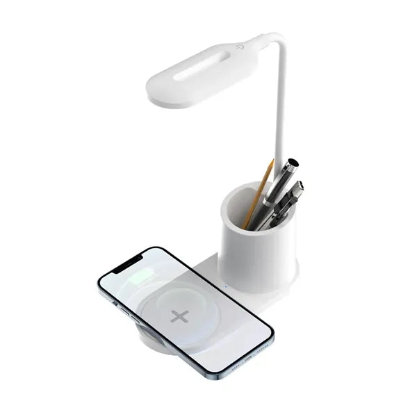 Adjustable Brightness Gooseneck Wireless Charging Desk Lamp