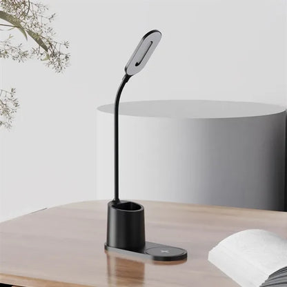Adjustable Brightness Gooseneck Wireless Charging Desk Lamp