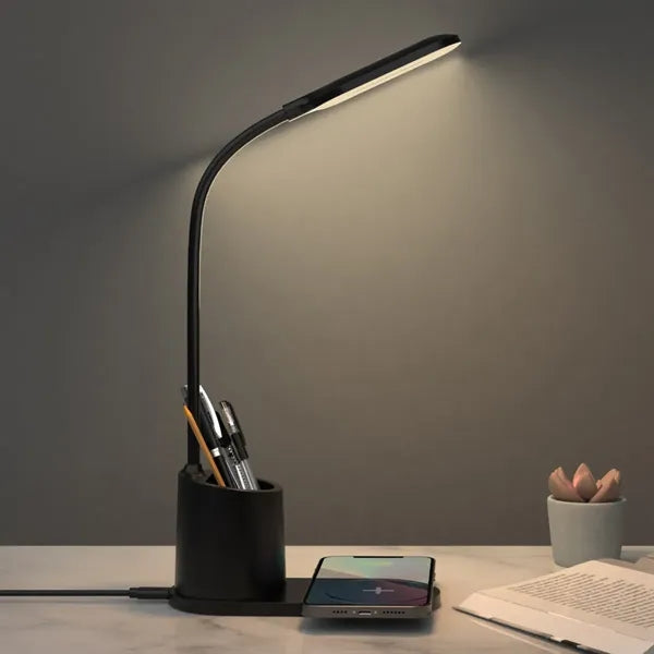Adjustable Brightness Gooseneck Wireless Charging Desk Lamp