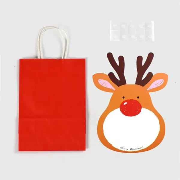 Christmas Kraft Paper Gift Bags with Handles