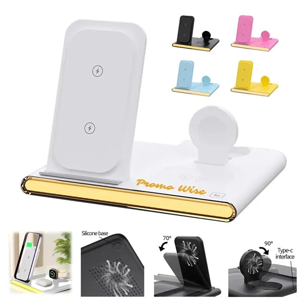 4-in-1 Dual-Coil Foldable Smart Magnetic Wireless Charger