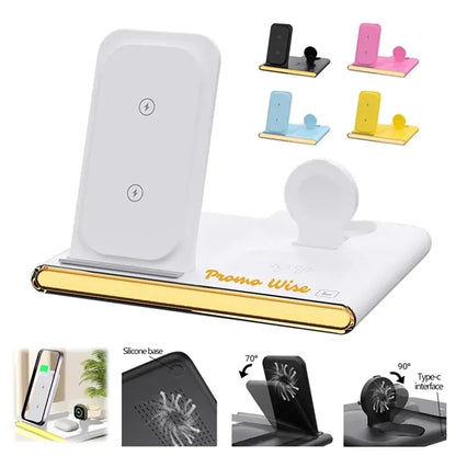 4-in-1 Dual-Coil Foldable Smart Magnetic Wireless Charger