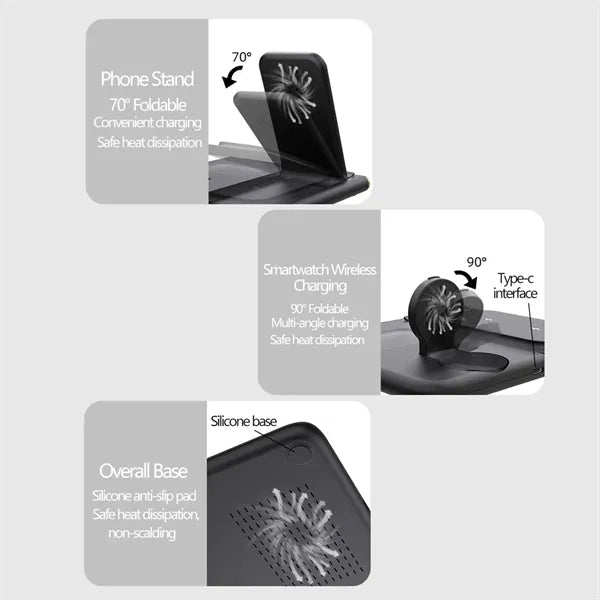 4-in-1 Dual-Coil Foldable Smart Magnetic Wireless Charger