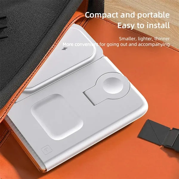 4-in-1 Dual-Coil Foldable Smart Magnetic Wireless Charger