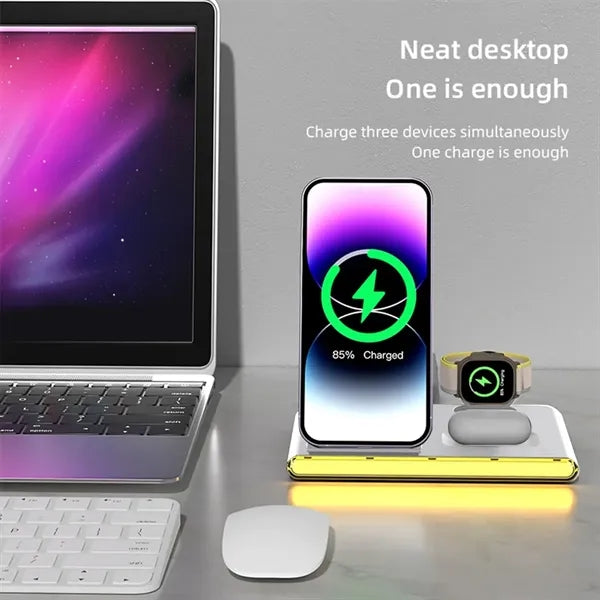 4-in-1 Dual-Coil Foldable Smart Magnetic Wireless Charger