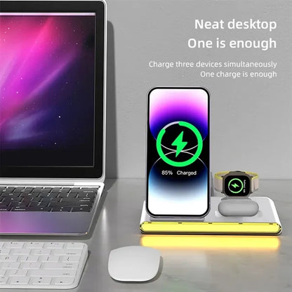 4-in-1 Dual-Coil Foldable Smart Magnetic Wireless Charger