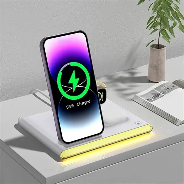 4-in-1 Dual-Coil Foldable Smart Magnetic Wireless Charger