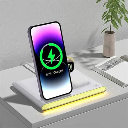 4-in-1 Dual-Coil Foldable Smart Magnetic Wireless Charger