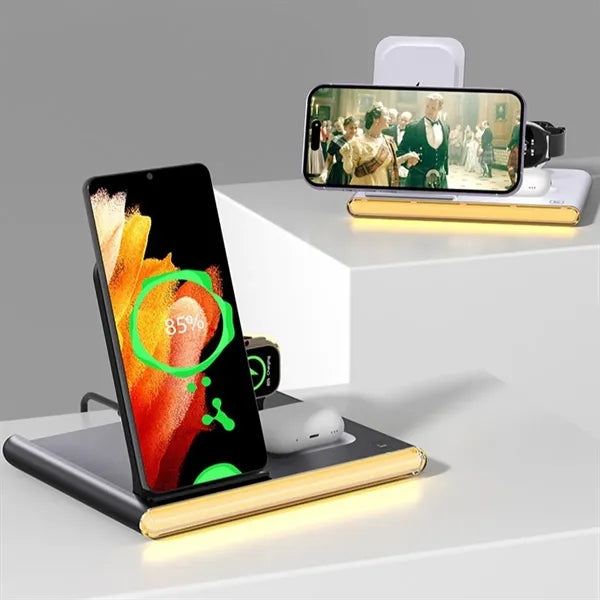 4-in-1 Dual-Coil Foldable Smart Magnetic Wireless Charger