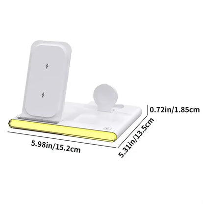 4-in-1 Dual-Coil Foldable Smart Magnetic Wireless Charger