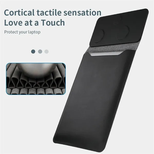 5-in-1 Magnetic Wireless Charger PU Leather Laptop Sleeve