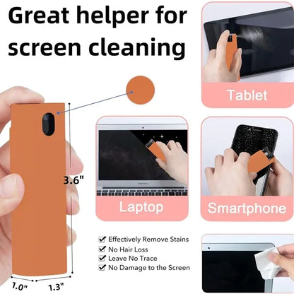 Spray and Wipe Screen Cleaner with Built-in Spray Bottle