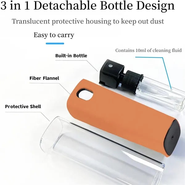 Spray and Wipe Screen Cleaner with Built-in Spray Bottle