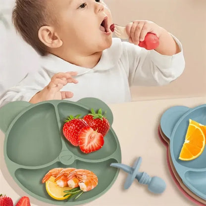Baby Bear Silicone Feeding Plate