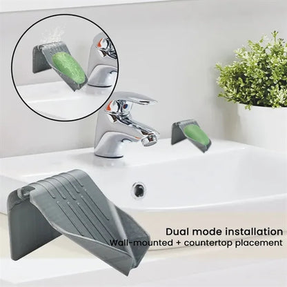 Non-punching automatic draining soap dish