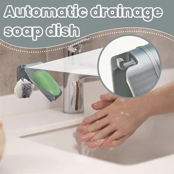 Non-punching automatic draining soap dish