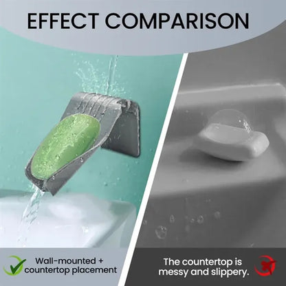 Non-punching automatic draining soap dish