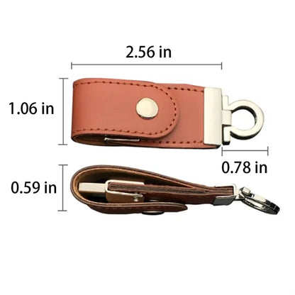 Leather Metal Keychain Design High-Speed USB 3.0 Flash Drive