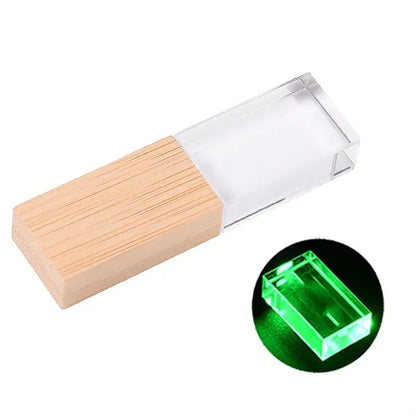 High-Speed Multi-Capacity Options LED Wooden USB Flash Drive